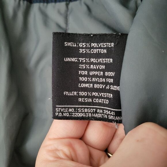 London Fog Navy Blue Coat Corduroy Collar Fleece Medium - Picture 6 of 11